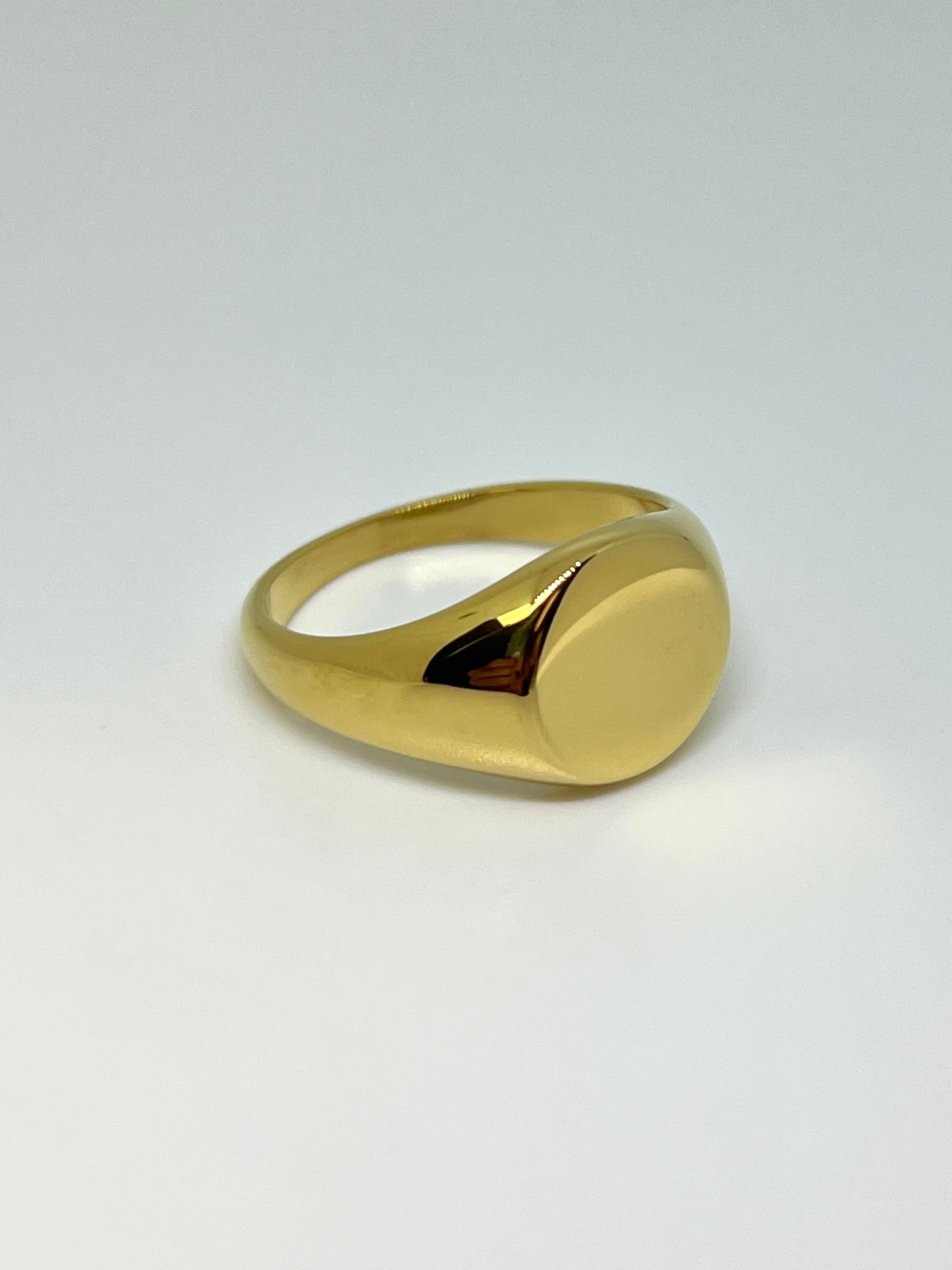 アクセサリー Sar Jewellery Block I Round Signet Ring Sar Jewellery Block I Round Signet Ring