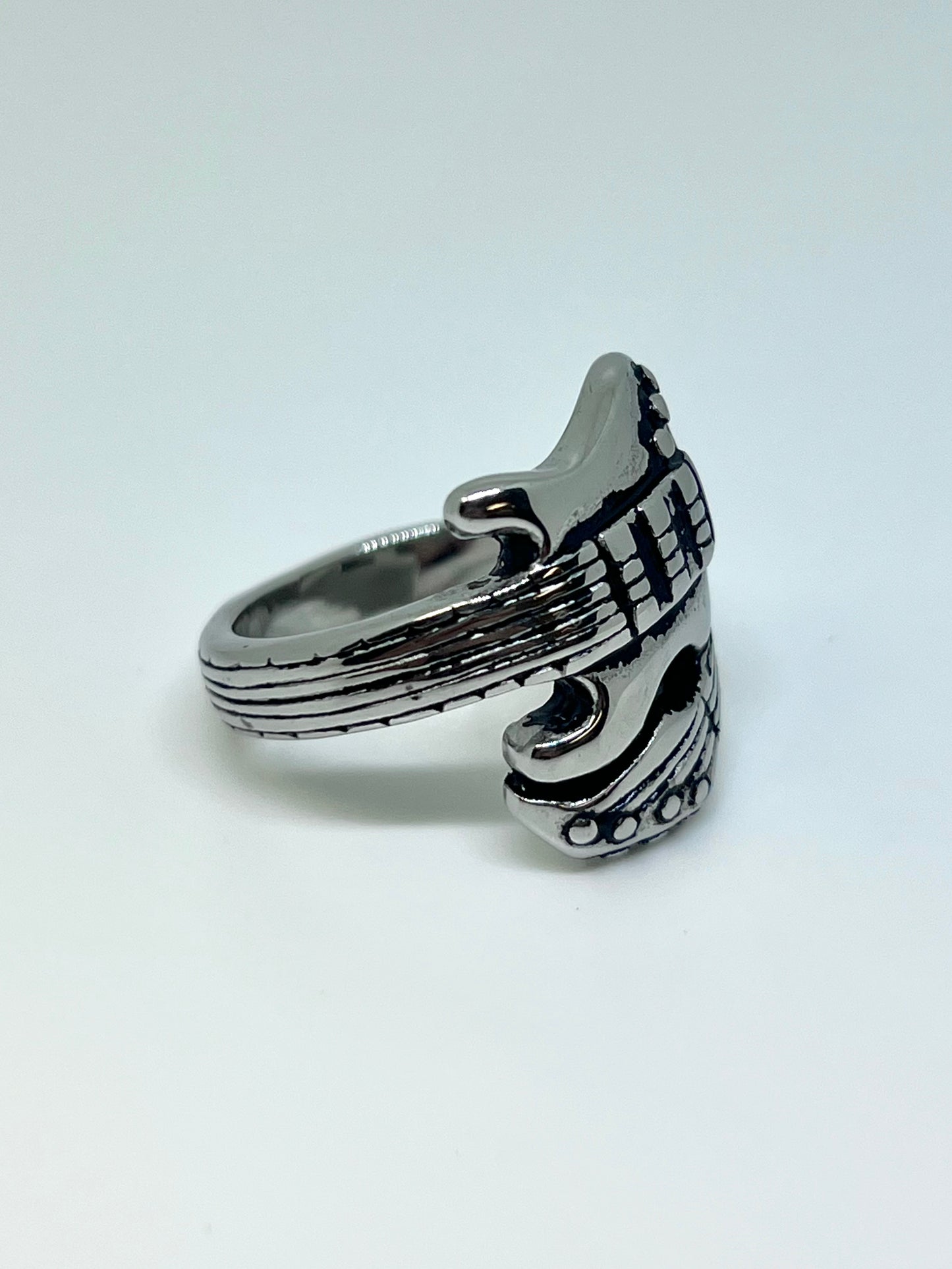 Silvery Stainless Steel Guitar Ring