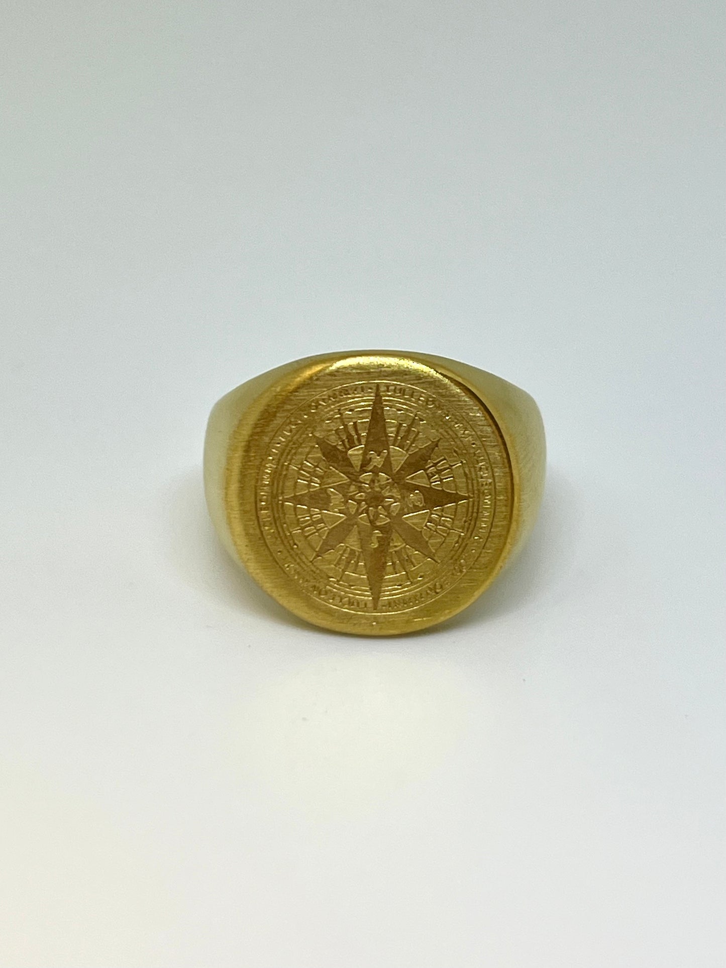 Brushed Compass Ring (Gold)