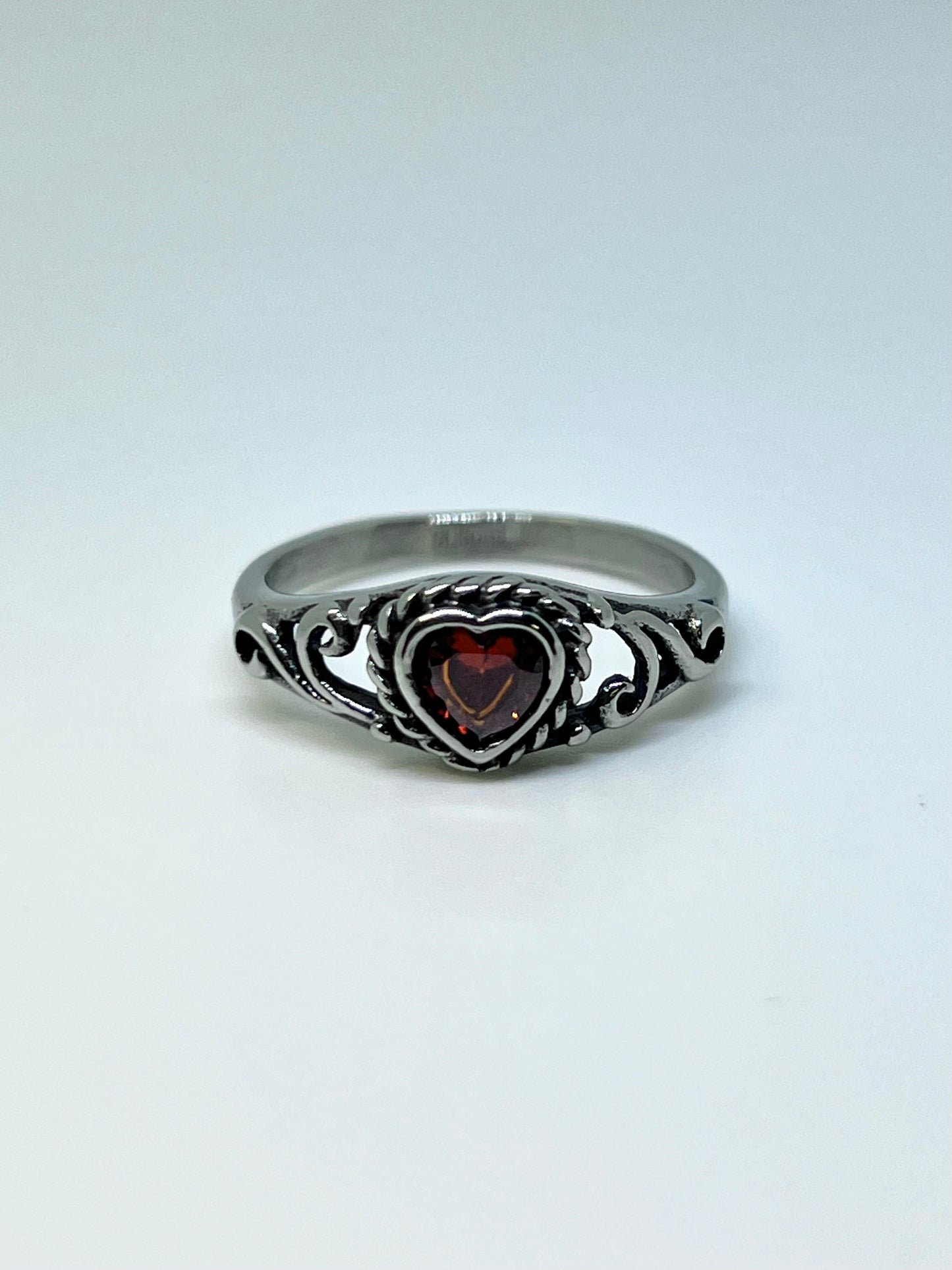 Red Heart Gem Ring