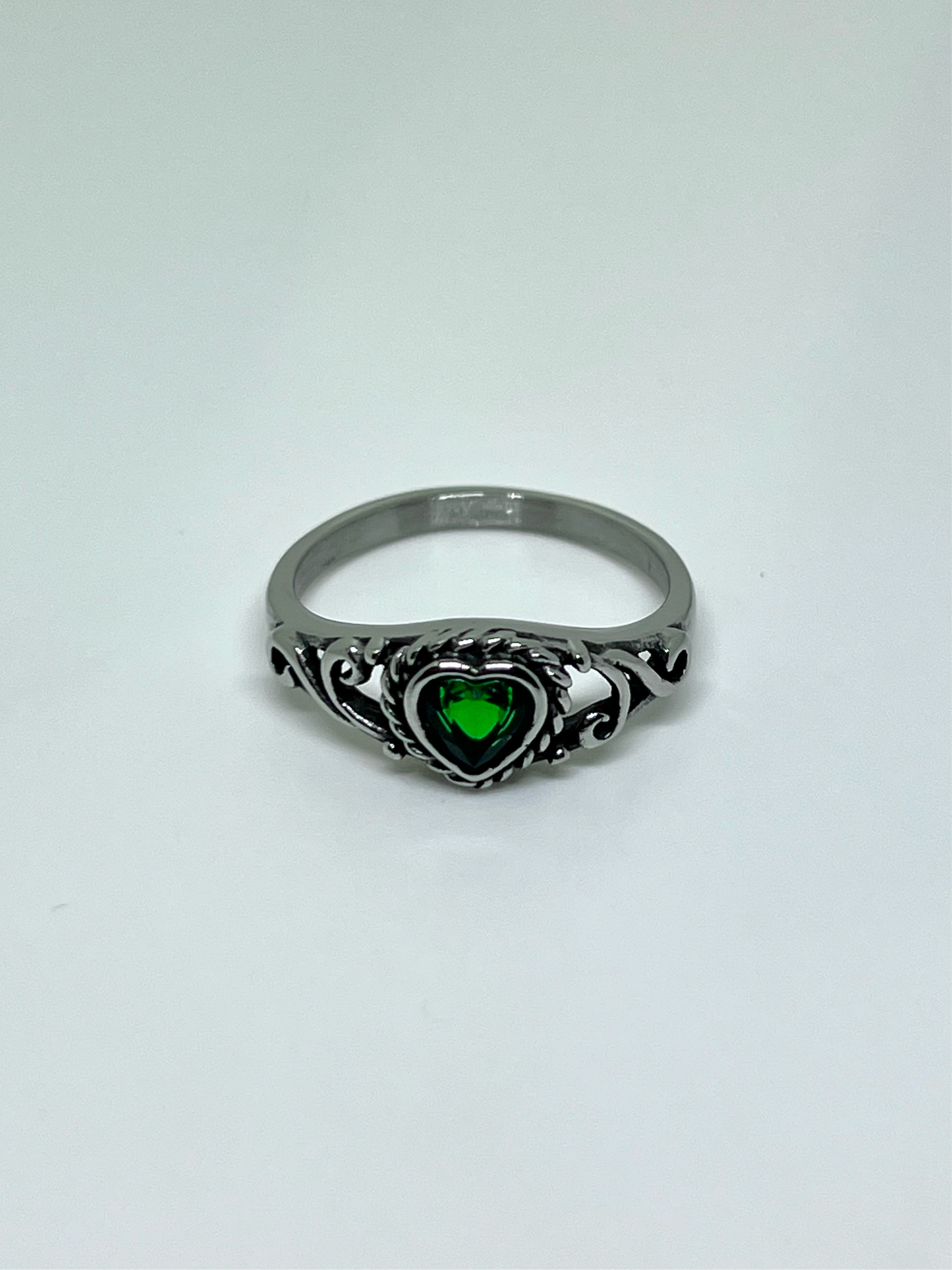 Green Heart Gem Ring