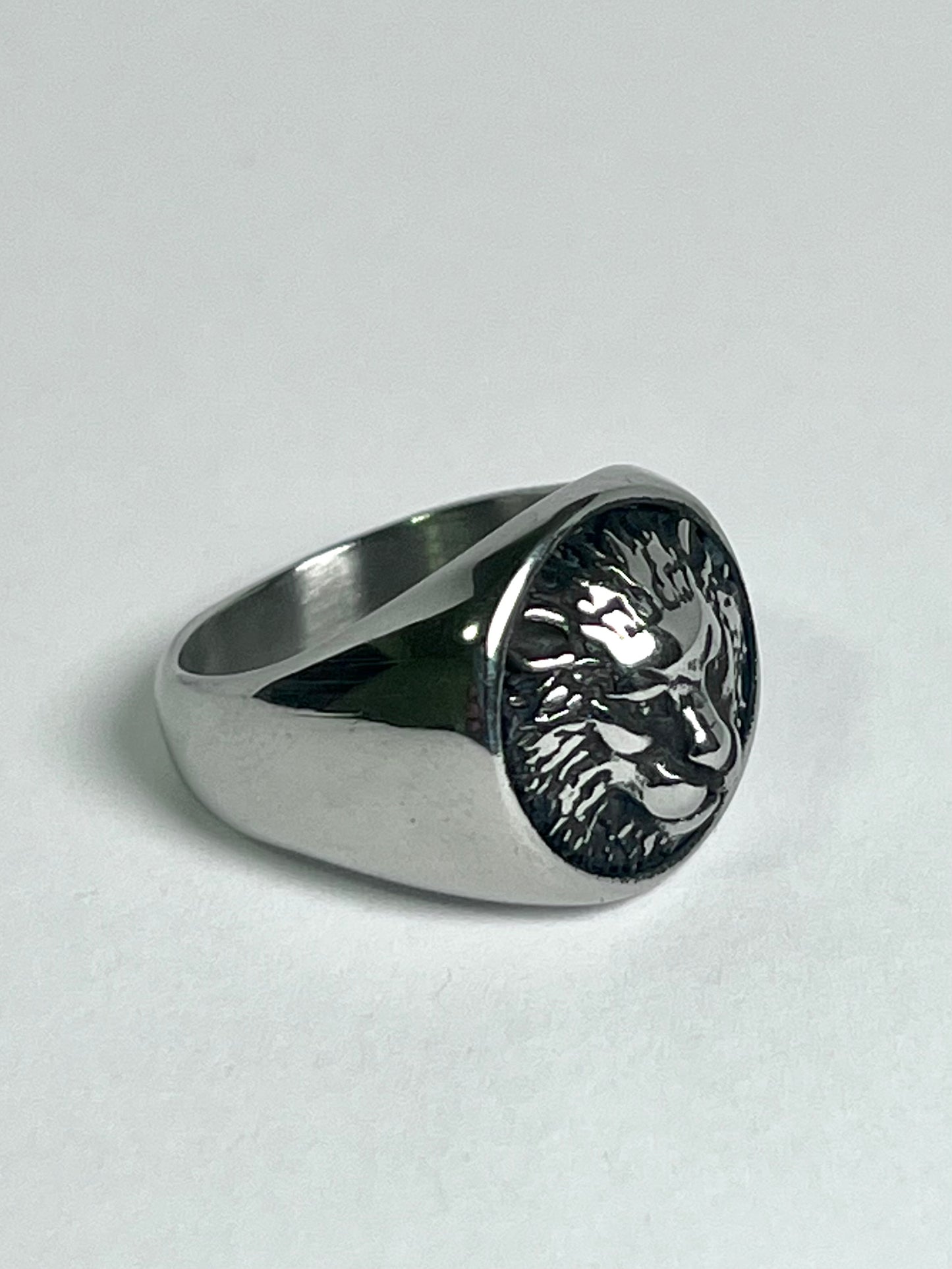 Silvery Stainless Steel Lion Ring