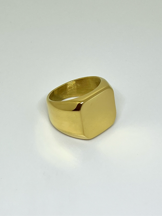 Polished Square Signet Ring (Gold)