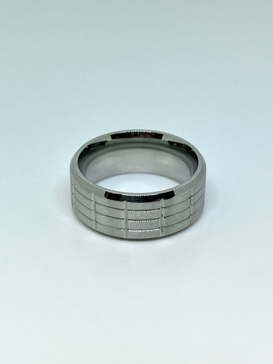 Brushed Grooved Ring