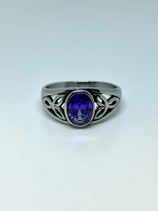 Lavender Oval Gem Ring