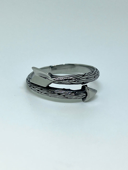 Silvery Stainless Steel Arrow Ring