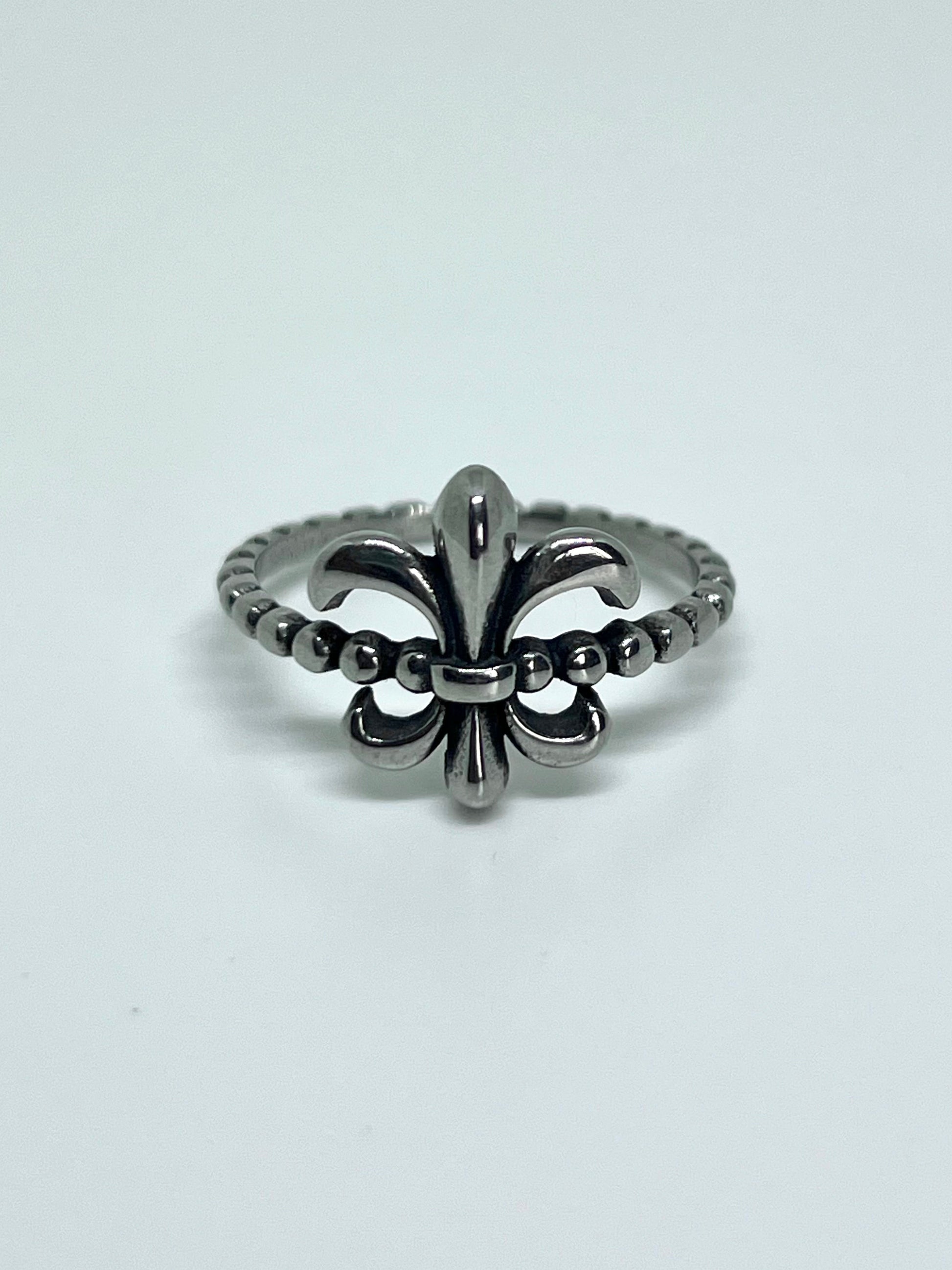 Dainty 925 Sterling Silver Fleur-de-Lis Ring - Polished Band, Handcrafted In USA, Symbolic Jewelry