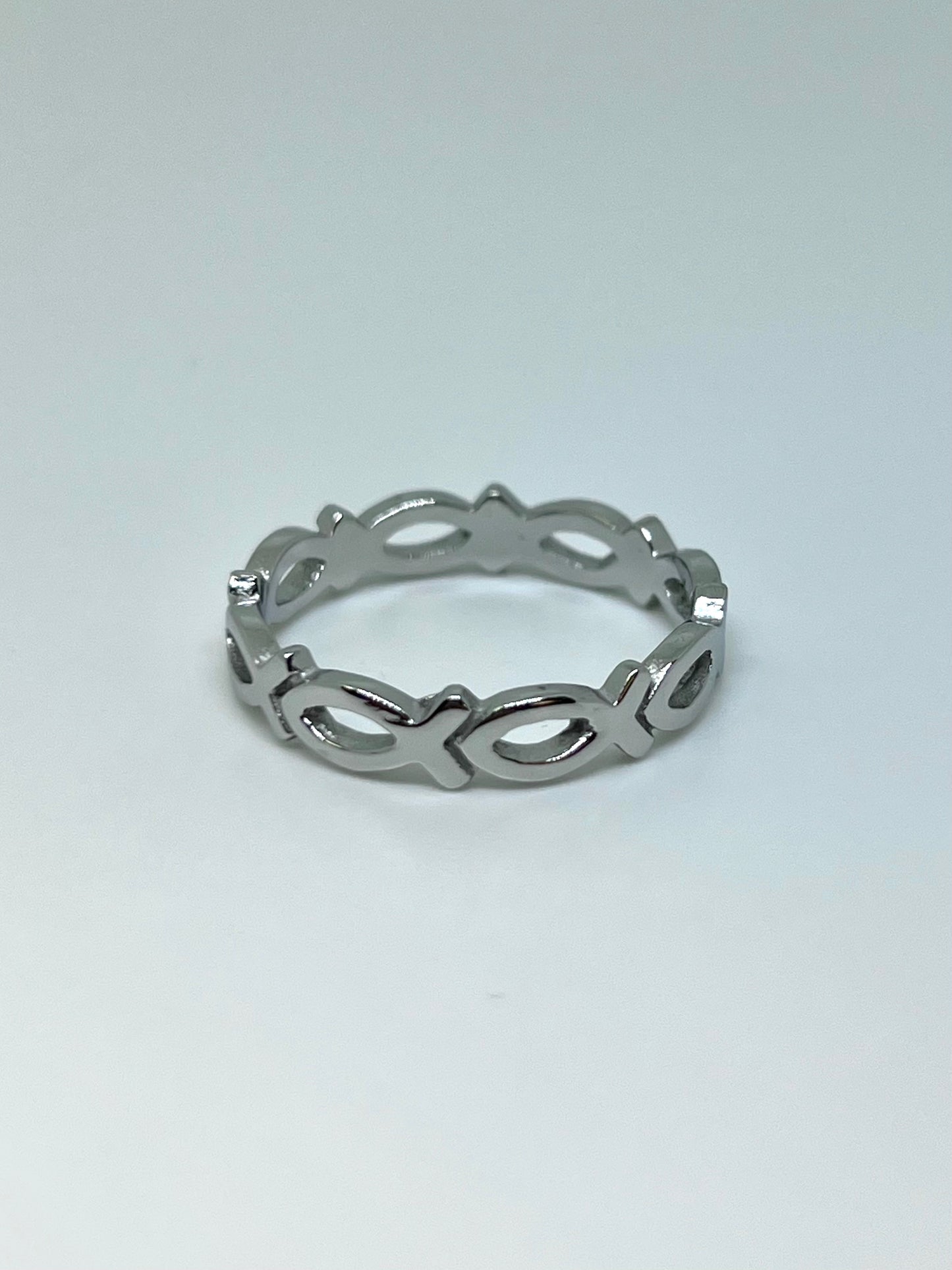 Silvery Stainless Steel Tiny Fish Ring