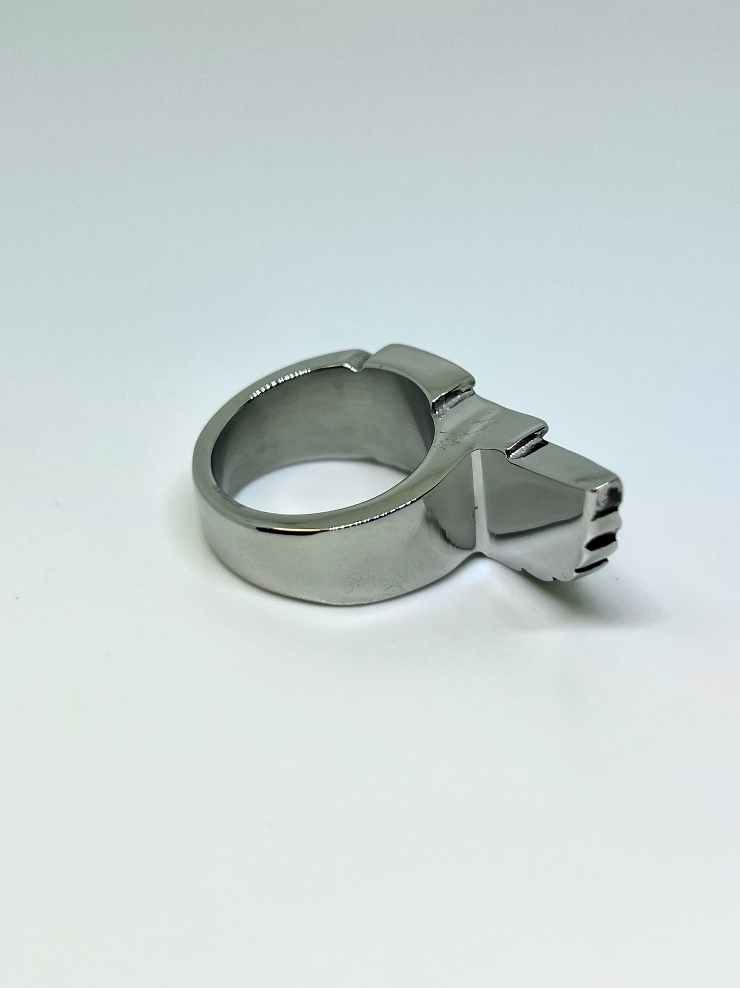 Silvery Stainless Steel One Wing Ring