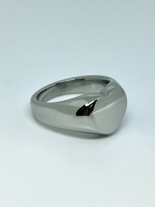 Silvery Stainless Steel Heart Ring