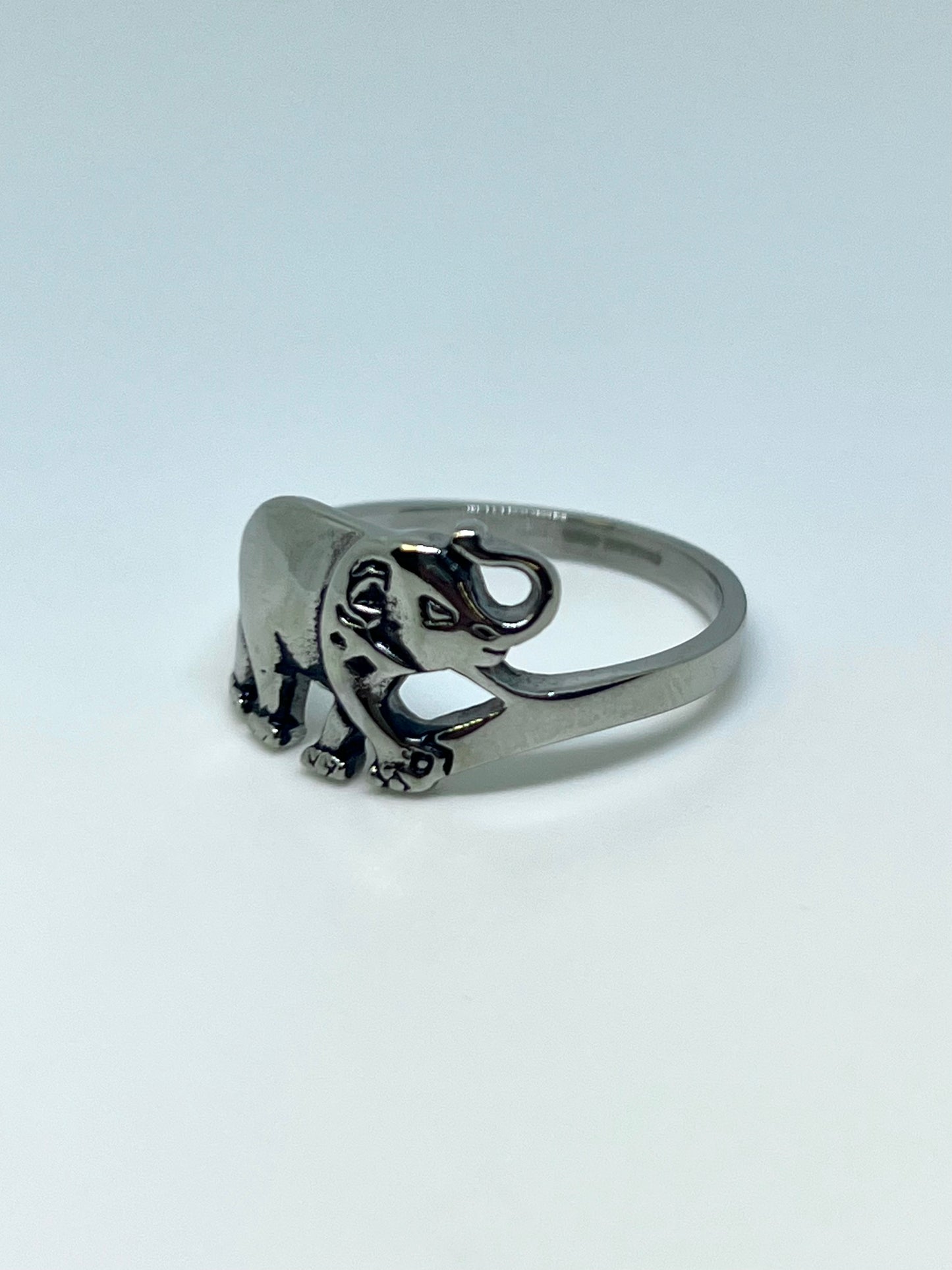 Silvery Stainless Steel Elephant Ring