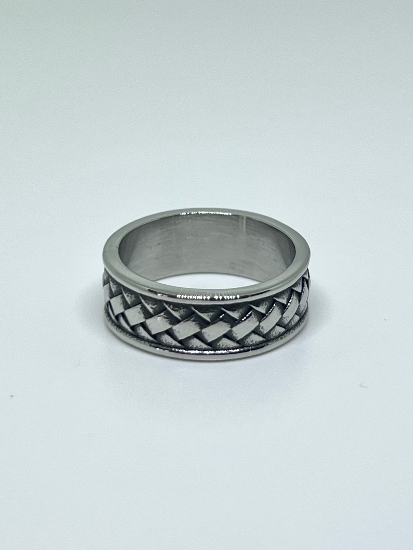 Silvery Stainless Steel Weaved Ring