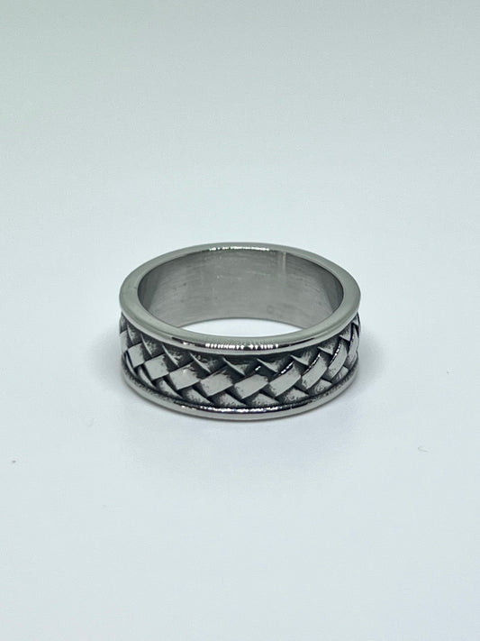 Silvery Stainless Steel Weaved Ring