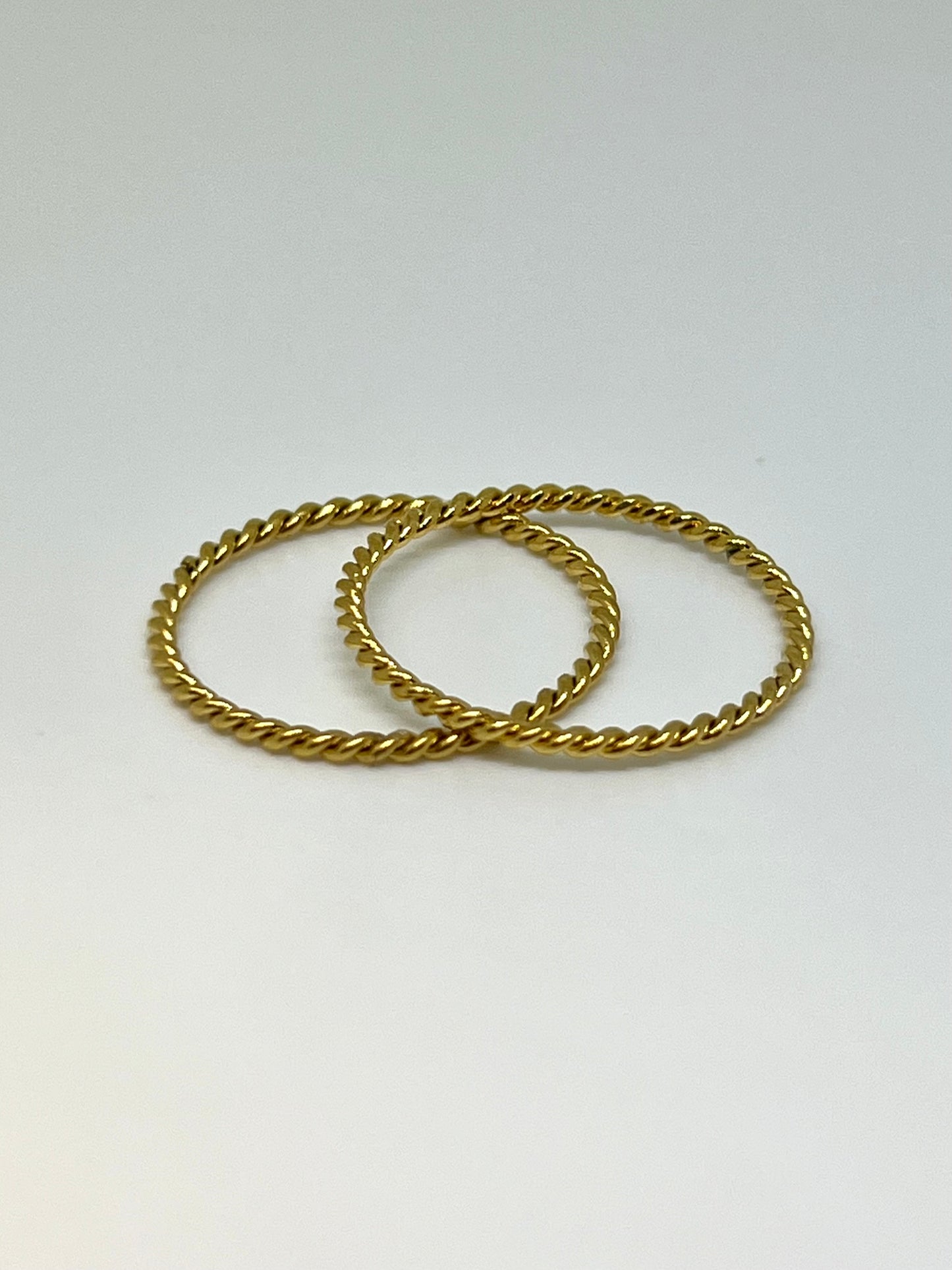 Two Golden Stainless Steel Stackable Rings