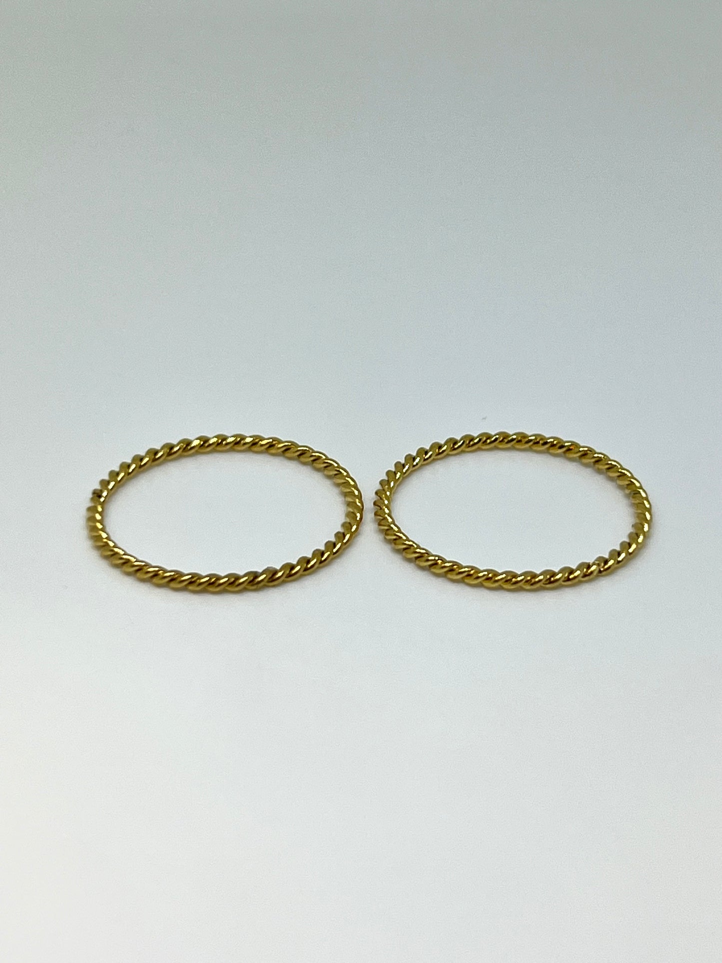 Two Golden Stainless Steel Stackable Rings