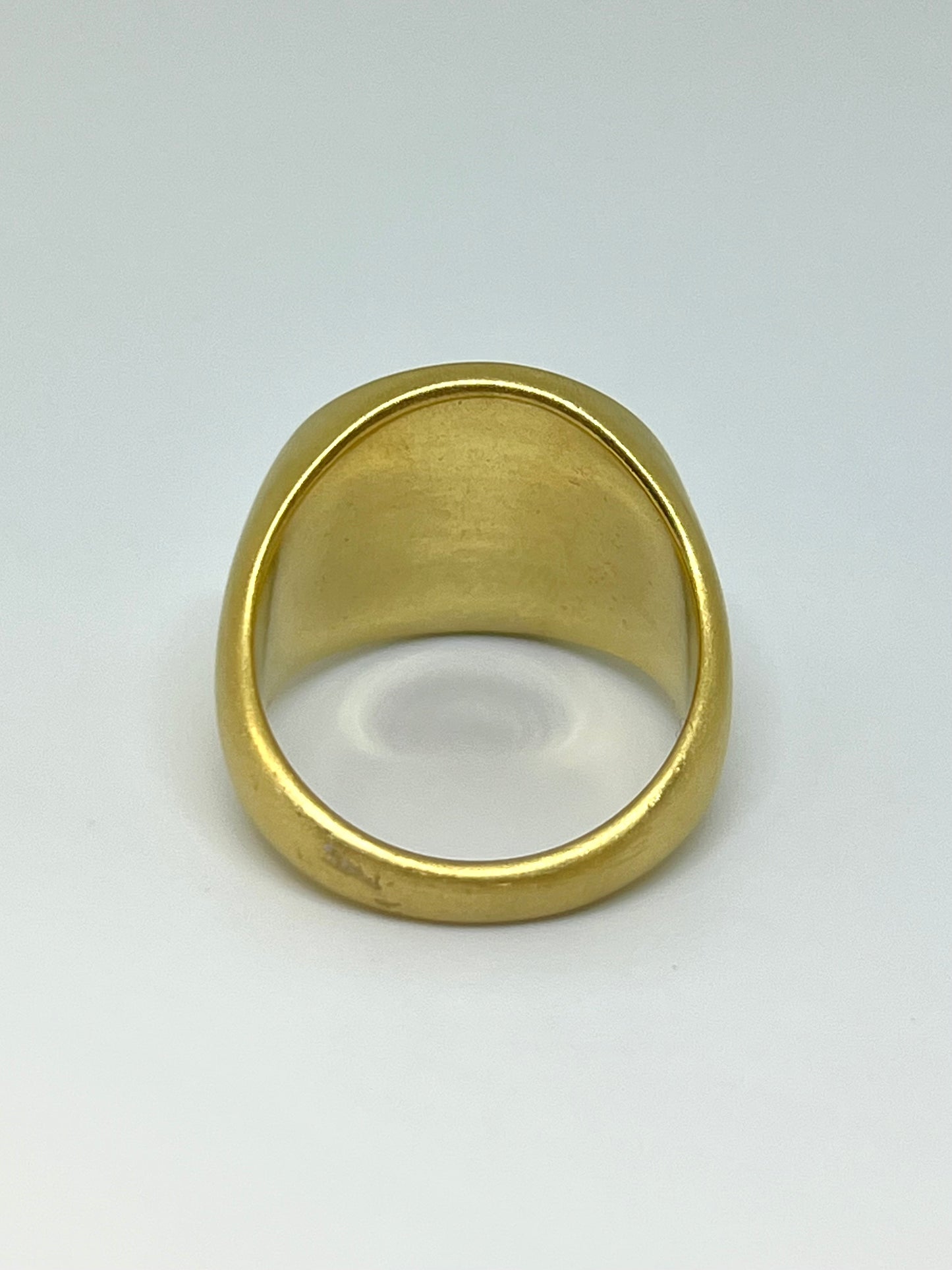 Golden Brushed Stainless Steel Compass Ring