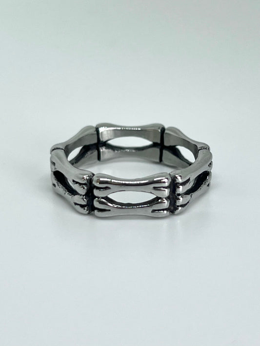 Silvery Stainless Steel Bone Ring