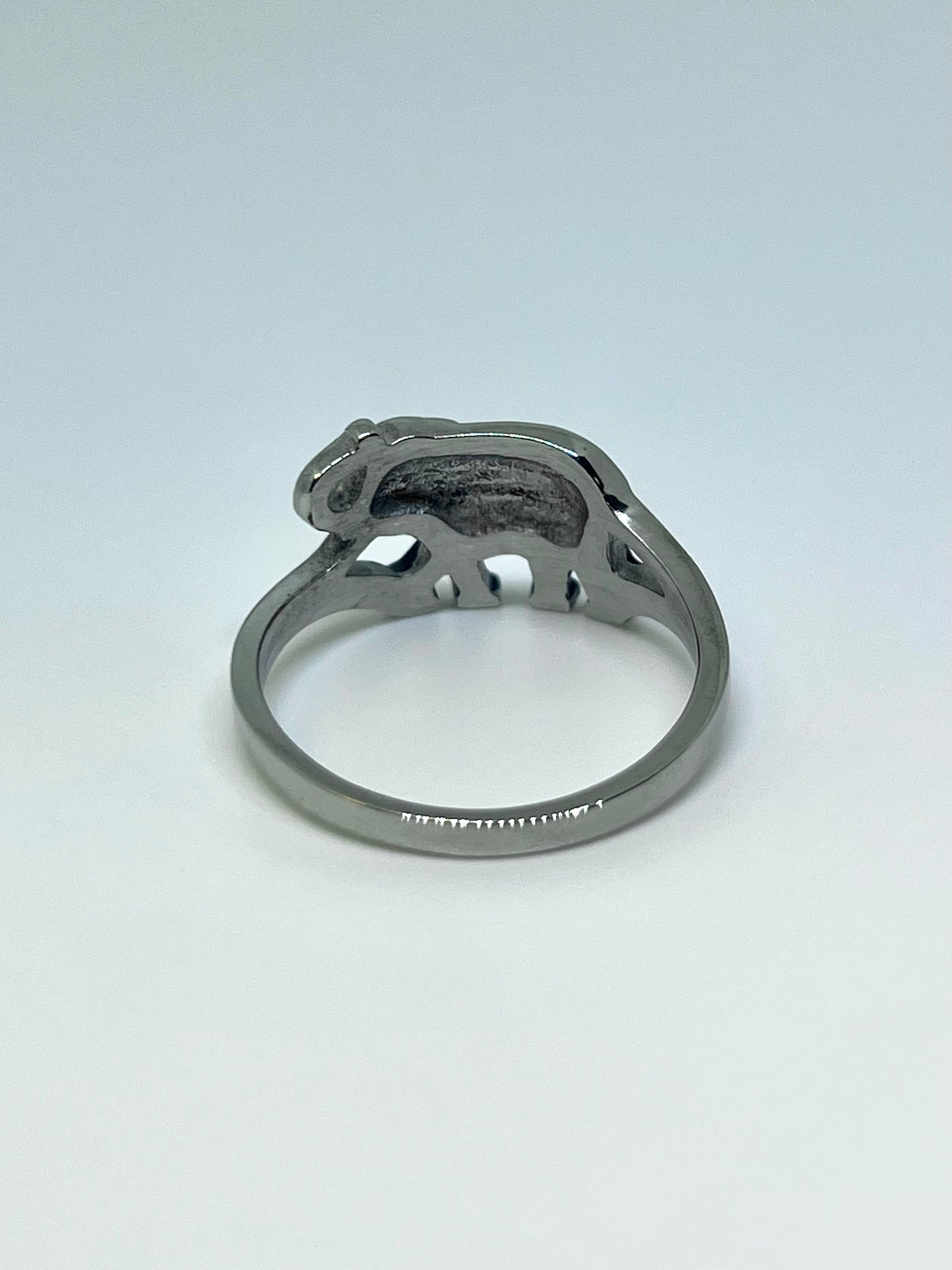 Silvery Stainless Steel Elephant Ring