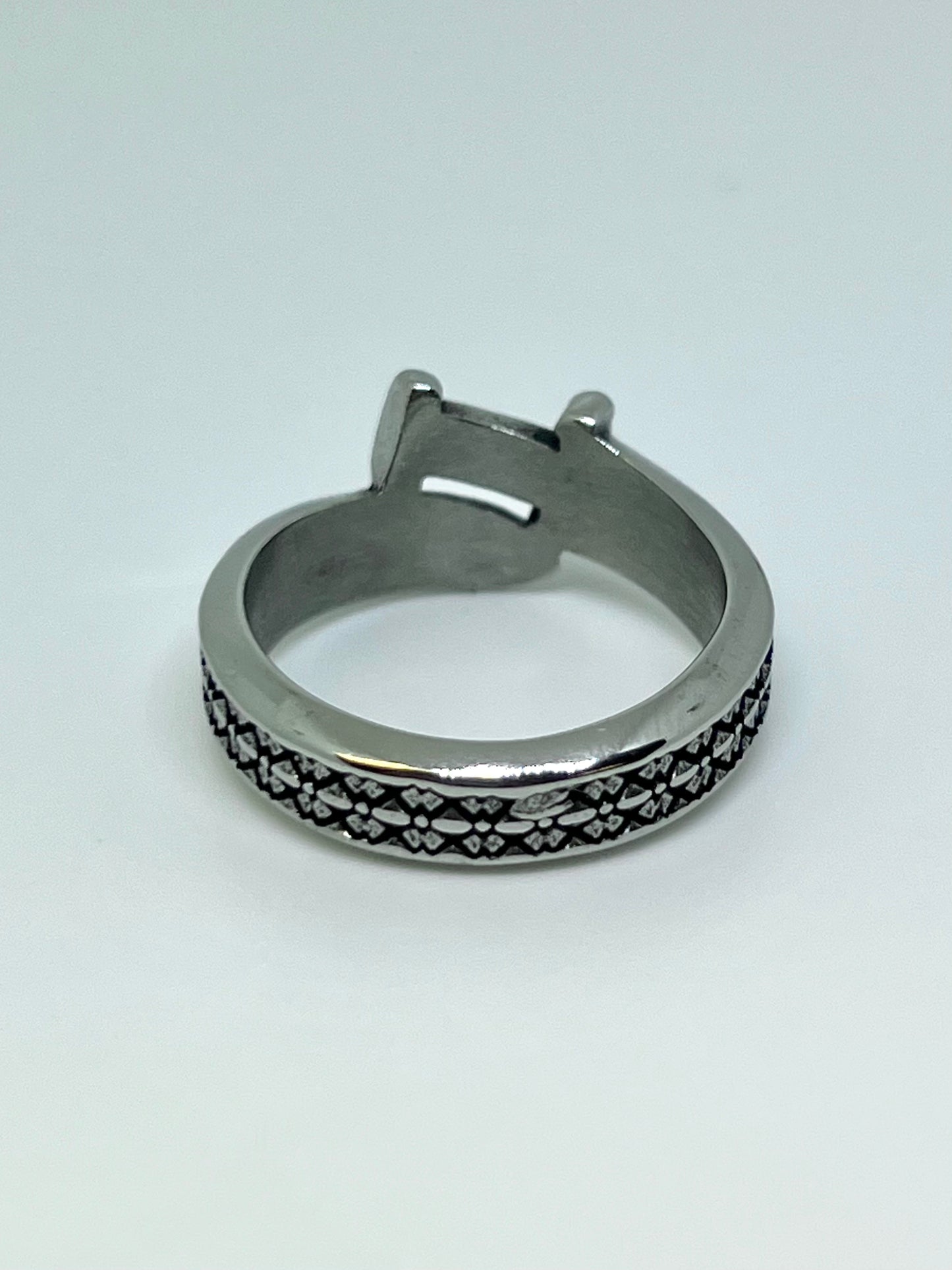 Silvery Stainless Steel Dagger Ring