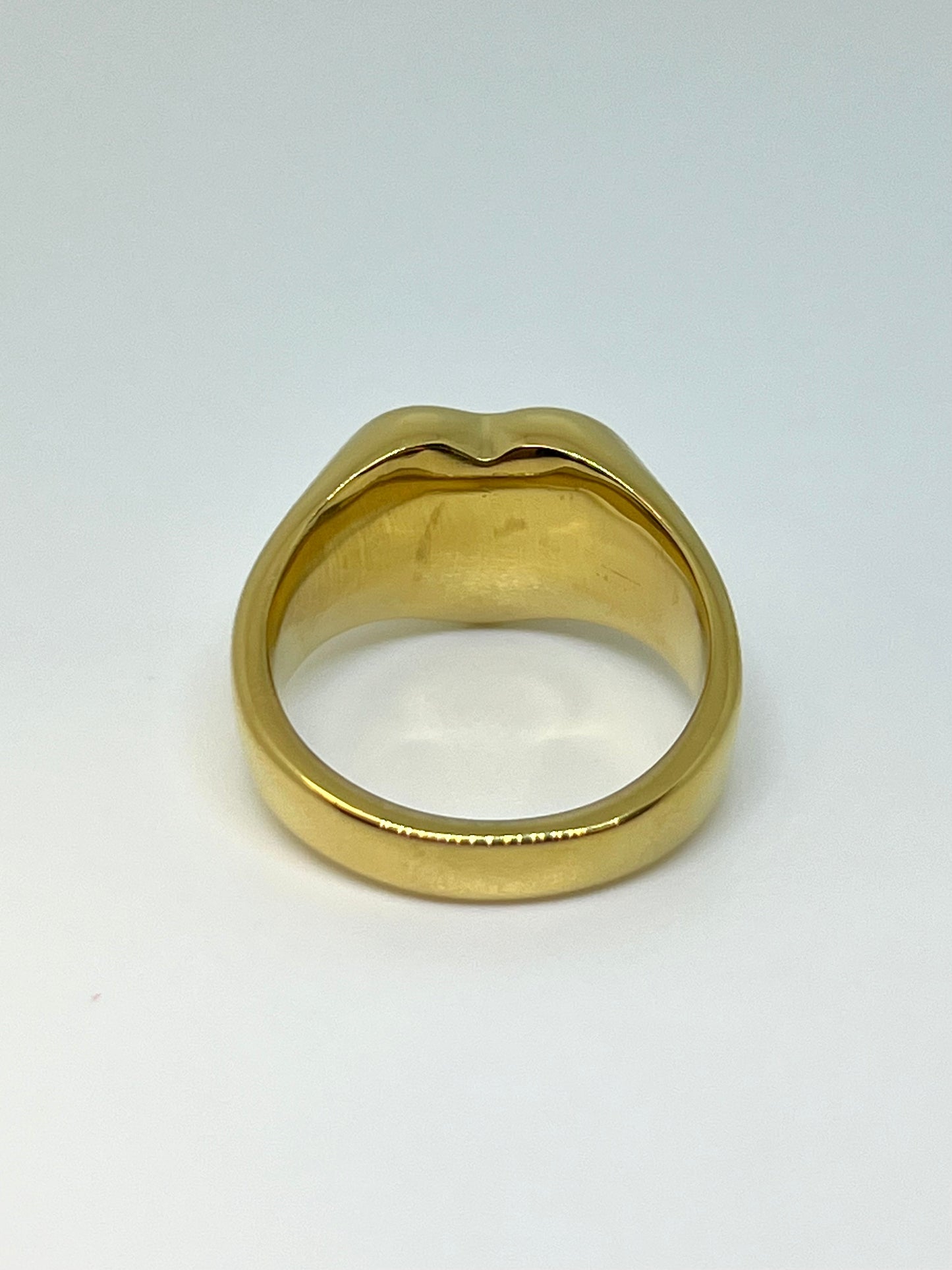 Golden Stainless Steel Heart Ring