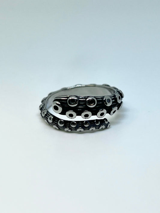 Silvery Stainless Steel Tentacle Ring