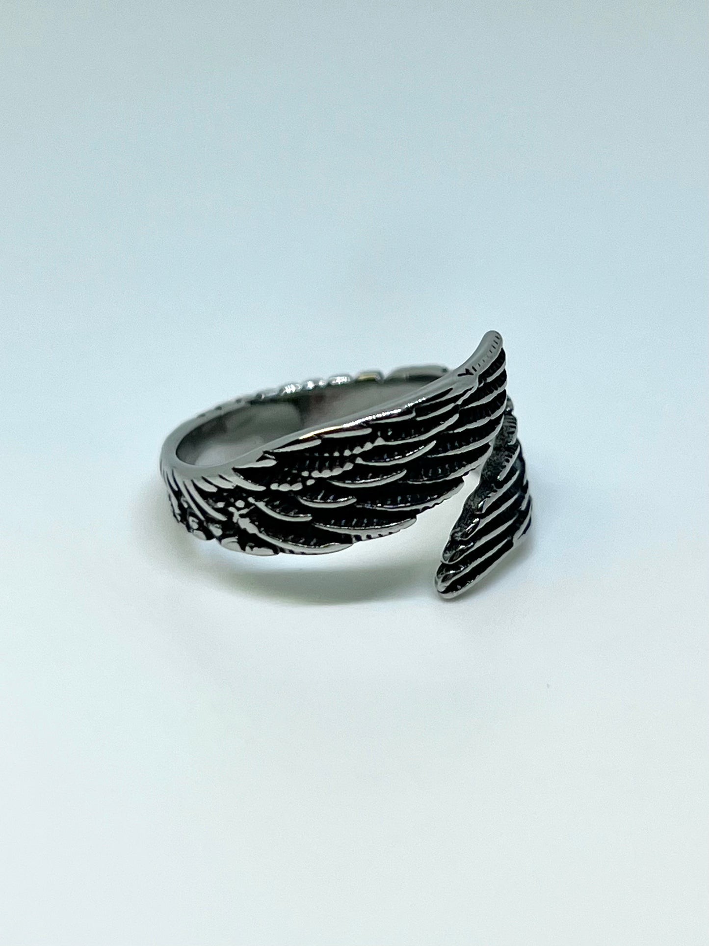 Silvery Stainless Steel Wings Ring