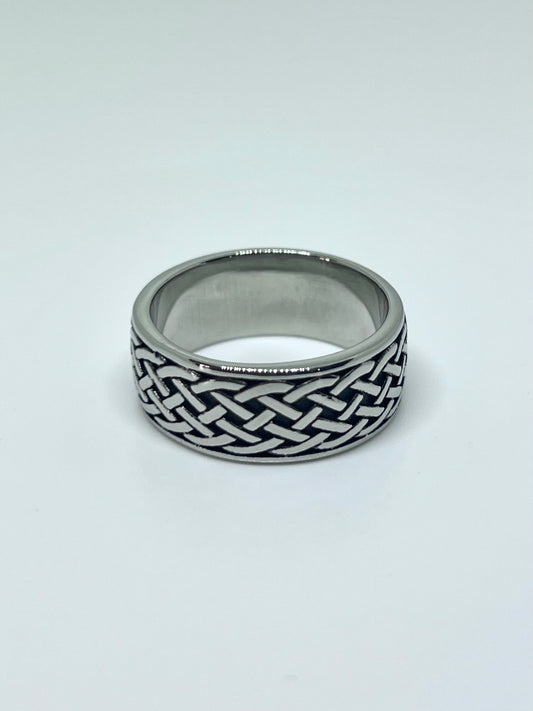 Silvery Stainless Steel Multi Braid Ring