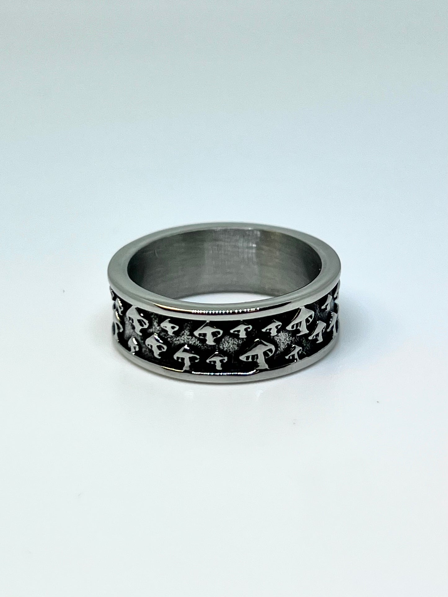 Silvery Stainless Steel Mushroom Ring