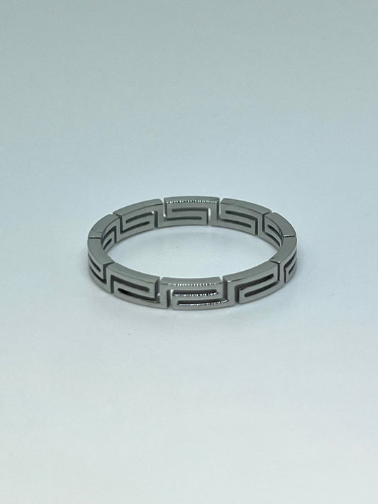 Silvery Stainless Steel Symmetrical Ring