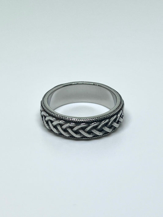 Silvery Stainless Steel Laced Ring