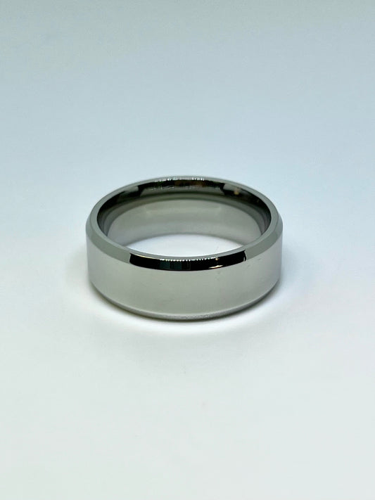 Silvery Polished Stainless Steel 8mm Ring