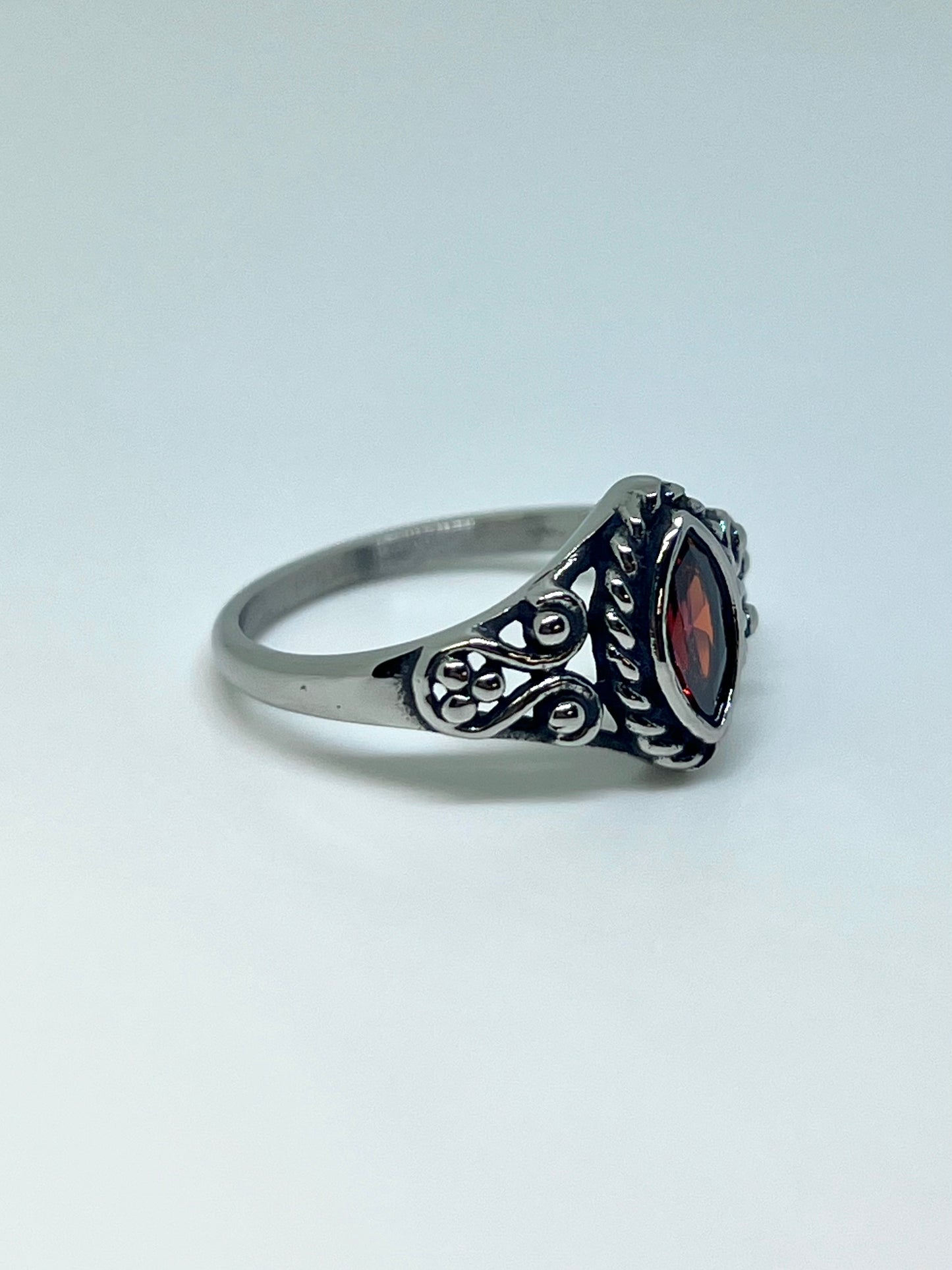 Red Marquise Gem Ring