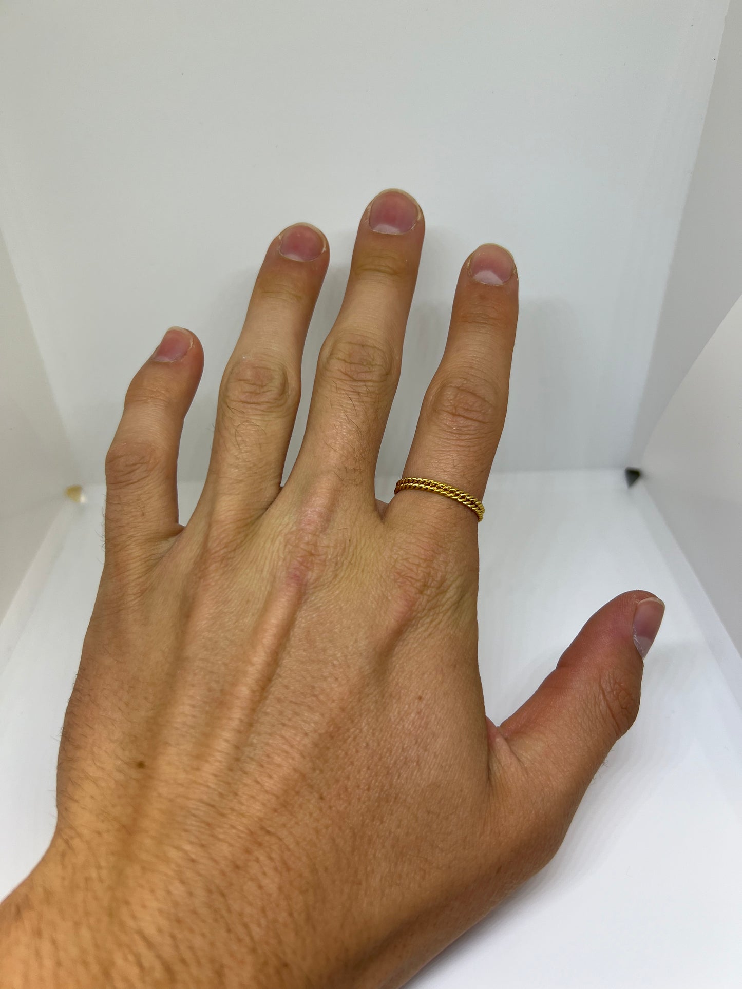 Two Golden Stainless Steel Stackable Rings